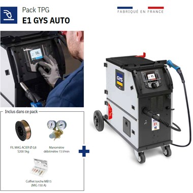 Pack TPG Poste a souder Mig/Mag E1 GYS AUTO