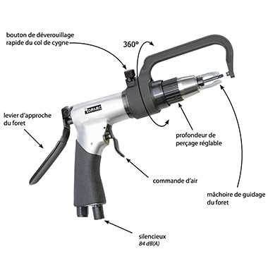 Spot Drill dépointeuse perceuse air comprime