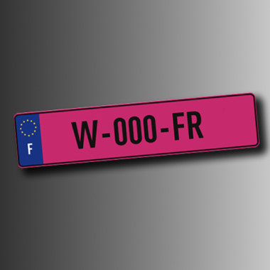 Plaque Immatriculation Rose W 520x110