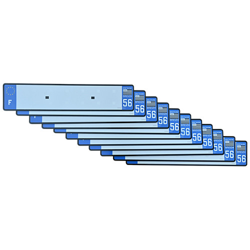 Lot de 10 plaques d'immatriculation vierge Alu FR