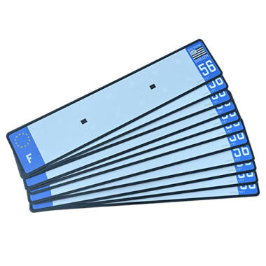 Lot de 10 plaques d'immatriculation vierge Alu FR