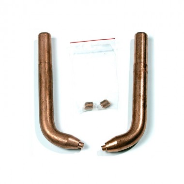 2 bras cuivre X2 inclinés - LG 220 mm avec 2 caps