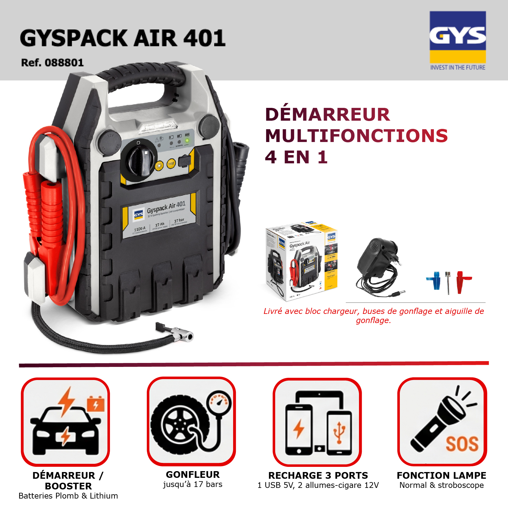Démarreur d'urgence polyvalent Gyspack Air 401